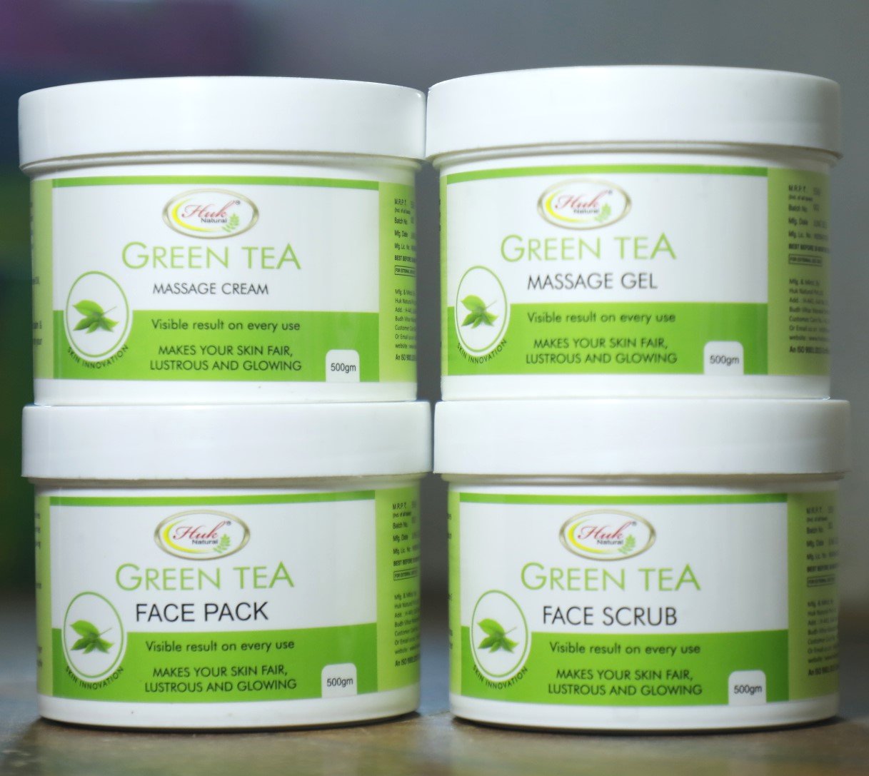 Buy Huk Green Tea Facial Kit Set of 4 for Men & Women Buy Huk Green Tea Facial Kit Set of 4 for Men & Women